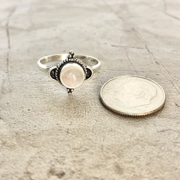 Vintage Jewelry - Sterling Silver Rose Quartz Stone Jewelry 925